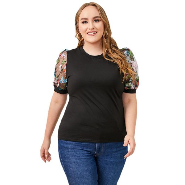 New Summer Ethnic Floral Printed Slimming Office Wear: Round Neck Short Sleeve