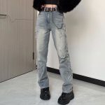 Street Pentagram Paste Cloth Embroidery Straight Casual Pants
