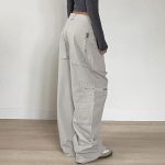 Urban Simple Fashionable Wear Office Retro Workwear Pocket Jeans