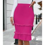 Solid Color Skirt: Women's Clothing
