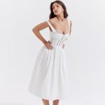 Sexy White Sexy Midi Dress Lace Strap Dress Summer Women Clothing