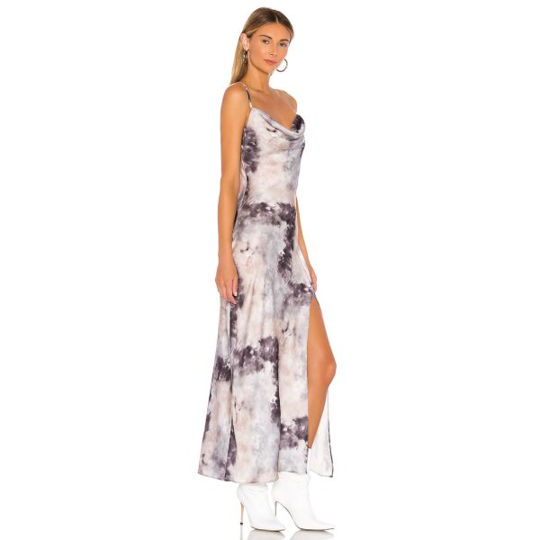Women Spring Summer New Printed Side Slit Strap Elegant Dress