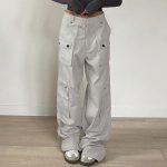 Urban Simple Fashionable Wear Office Retro Workwear Pocket Jeans