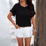 Women’s Solid Color round Neck Short Sleeves Top