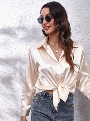 Women’s Artificial Silk Long Sleeve Shirt