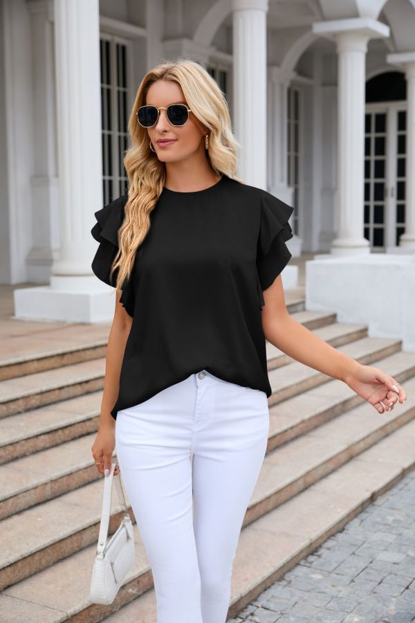 Women's Ruffle Sleeve Chiffon Shirt: Summer Style