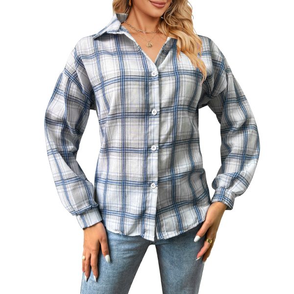 Bishop Sleeves Plaid Shirt: Women's Fall/Winter Style