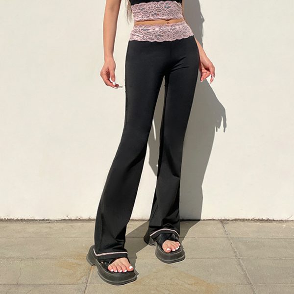 Lace Stitching Slim Fit Trousers: Early Summer