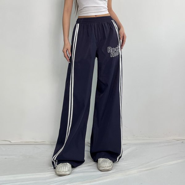 Street Cool Ribbon Stitched Wide Leg Trousers