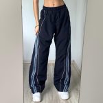 Winter High Waist Striped Trouser: Casual Slimming