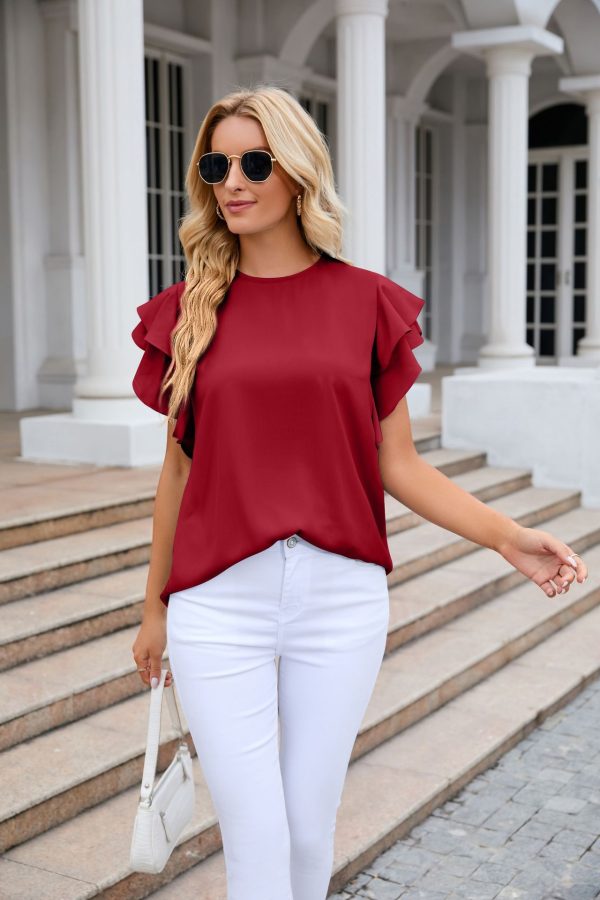 Women's Ruffle Sleeve Chiffon Shirt: Summer Style