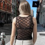 Dark Lace V-neck Vest: Street Sexy Slim Fit