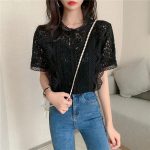 Women Summer Solid Color Round Neck Shirt