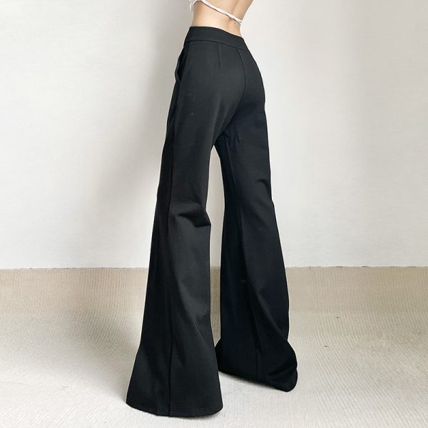 Asymmetric Grinding Design Stitching Pleating Slimming Horn Draped Work Pant