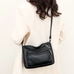 Retro Solid Color PU Leather Women's Exquisite Shopping Bag