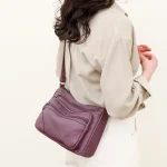 Retro Solid Color PU Leather Women's Exquisite Shopping Bag