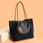 Leisure Soft Leather Large Capacity Shopping Shoulder Bags