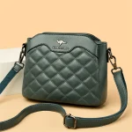 High Quality Leather Diamond Grid Pattern Embroidery Small Crossbody Bags