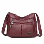 High Quality PU Leather High capacity hasp Shoulder Messenger Bag