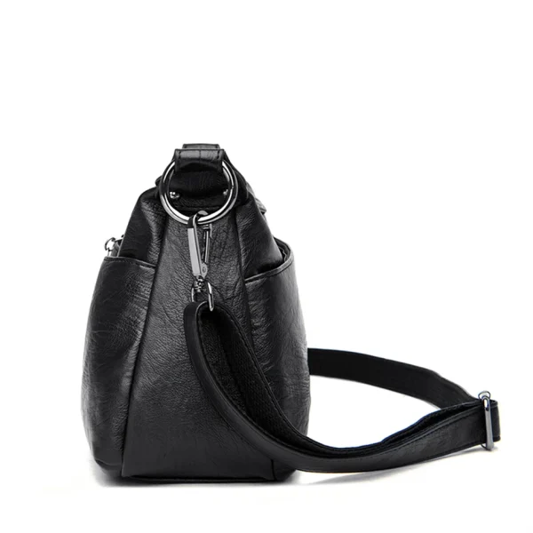 High Quality Soft PU Leather  Bilayer Multi-pocket Messenger Bag