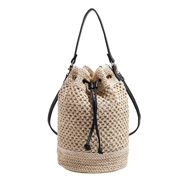 Vintage Hand-Woven Rattan Straw Beach Wicker Crossbody Bag