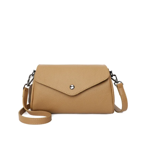 Cowhide Leather Envelope Retro Solid Color Shoulder Bag