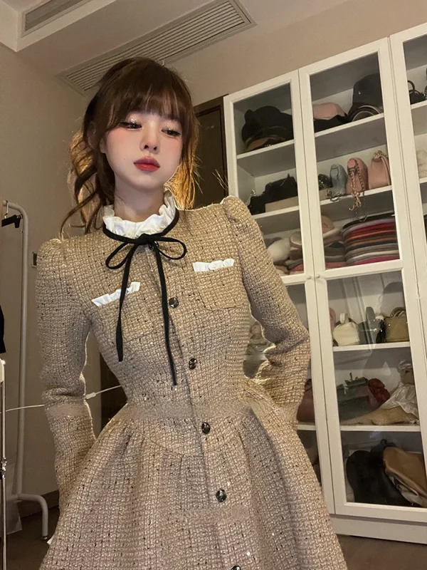 Korean Fashion Long Sleeve Y2k Mini Dress