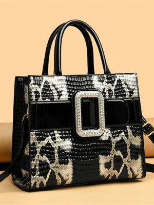 High Quality Snake Skin Large Capacity Versatile Shoulder Bag