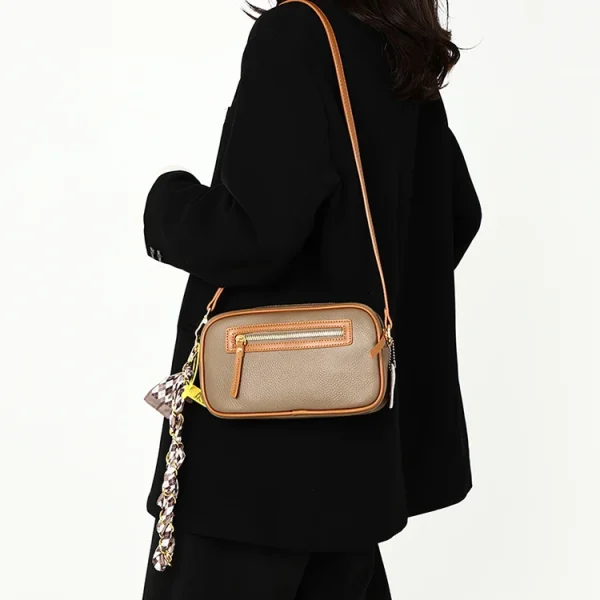 100% cowhide Crossbody Phone Shoulder Bag