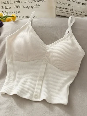 Knitted Tank Top: Sexy Strap Vest