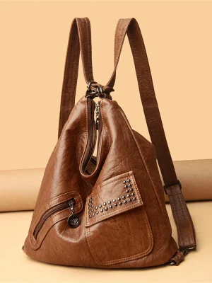 Vintage Style Soft Leather Large Capacity Shoulder Bag