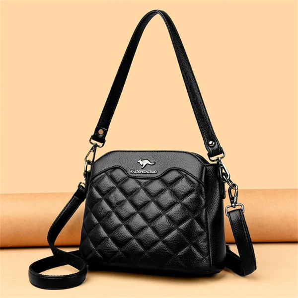 High Quality Leather Diamond Grid Pattern Embroidery Small Crossbody Bags