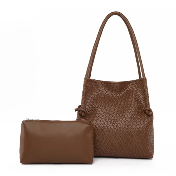 Two in one Tote Designer Woven Leather High Quality Women's Shoulder Bag