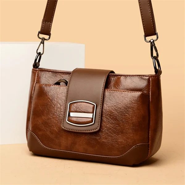 Designer High Quality Retro Oil Wax Skin Leather Shoulder Crossbody Bag