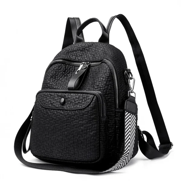 High-Quality Solid Color Leather Backpack