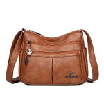 High Quality PU Leather High capacity hasp Shoulder Messenger Bag