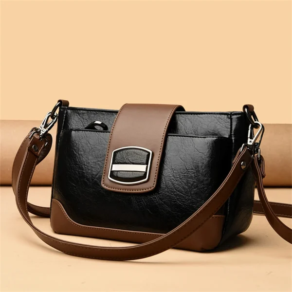 Designer High Quality Retro Oil Wax Skin Leather Shoulder Crossbody Bag