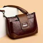 Designer High Quality Retro Oil Wax Skin Leather Shoulder Crossbody Bag