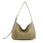 Vintage Pu leather Underarm Solid Color Zipper Female Handbag