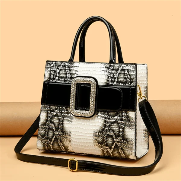 High Quality Snake Skin Large Capacity Versatile Shoulder Bag