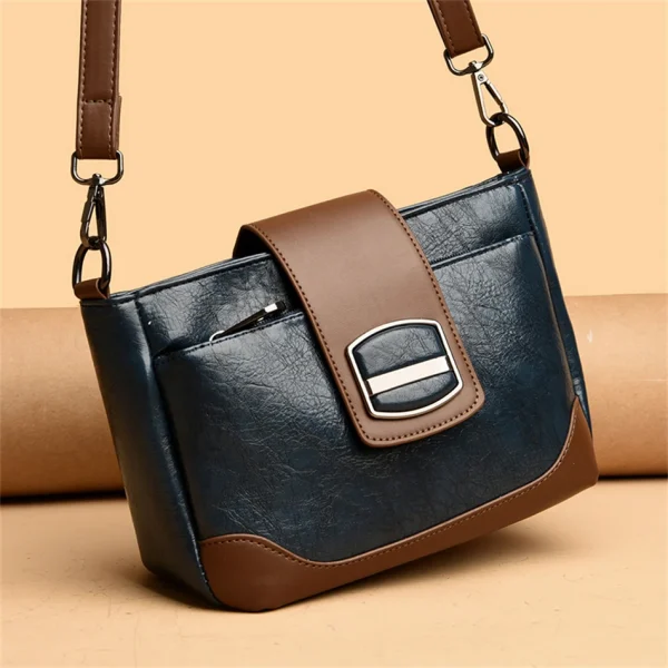 Designer High Quality Retro Oil Wax Skin Leather Shoulder Crossbody Bag