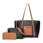 high quality cowhide leather large capacity  3 piece set  shoulder bags