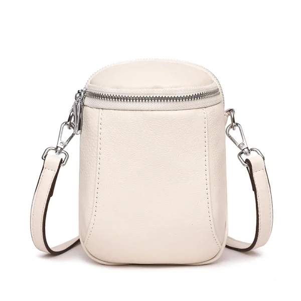 100% cowhide Solid Color Casual Single Shoulder Crossbody Bag