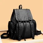 Designer Belt Rivet Soft Leather bHigh-capacity Travel Backpack Sac