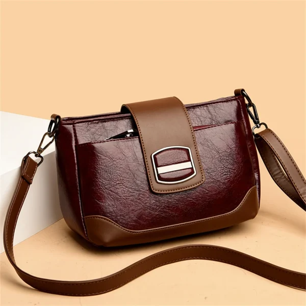 Designer High Quality Retro Oil Wax Skin Leather Shoulder Crossbody Bag