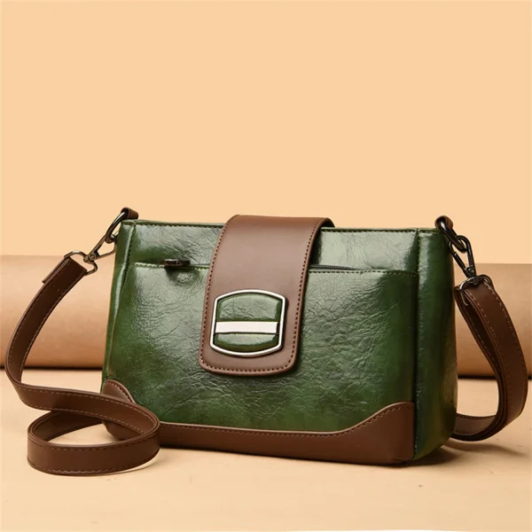 Designer High Quality Retro Oil Wax Skin Leather Shoulder Crossbody Bag