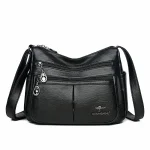 High Quality PU Leather High capacity hasp Shoulder Messenger Bag