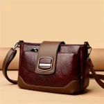 Designer High Quality Retro Oil Wax Skin Leather Shoulder Crossbody Bag