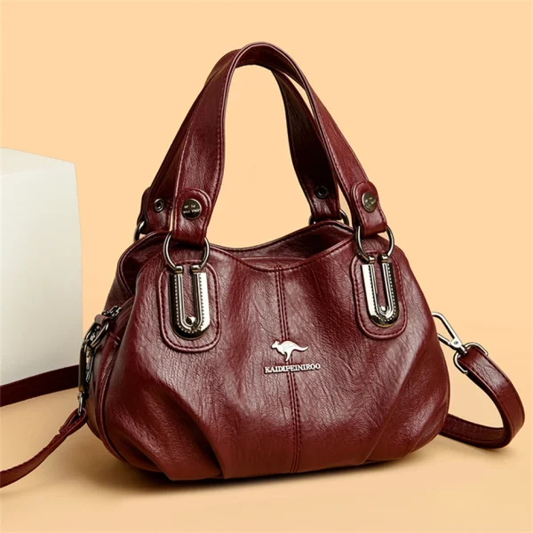 3 Layers Large Capacity High Quality Designer Soft Leather Handbag