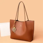 Leisure Soft Leather Large Capacity Shopping Shoulder Bags